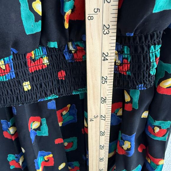 Vtg 90s Matching Set Alfred Dunner Geometric Blouse + Midi Skirt Womens 16 Art - Picture 14 of 15